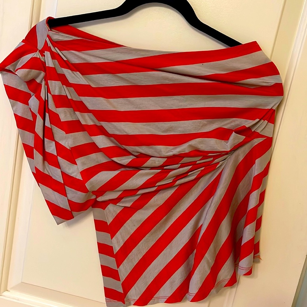 Stripped one shoulder Eva Franco blouse
